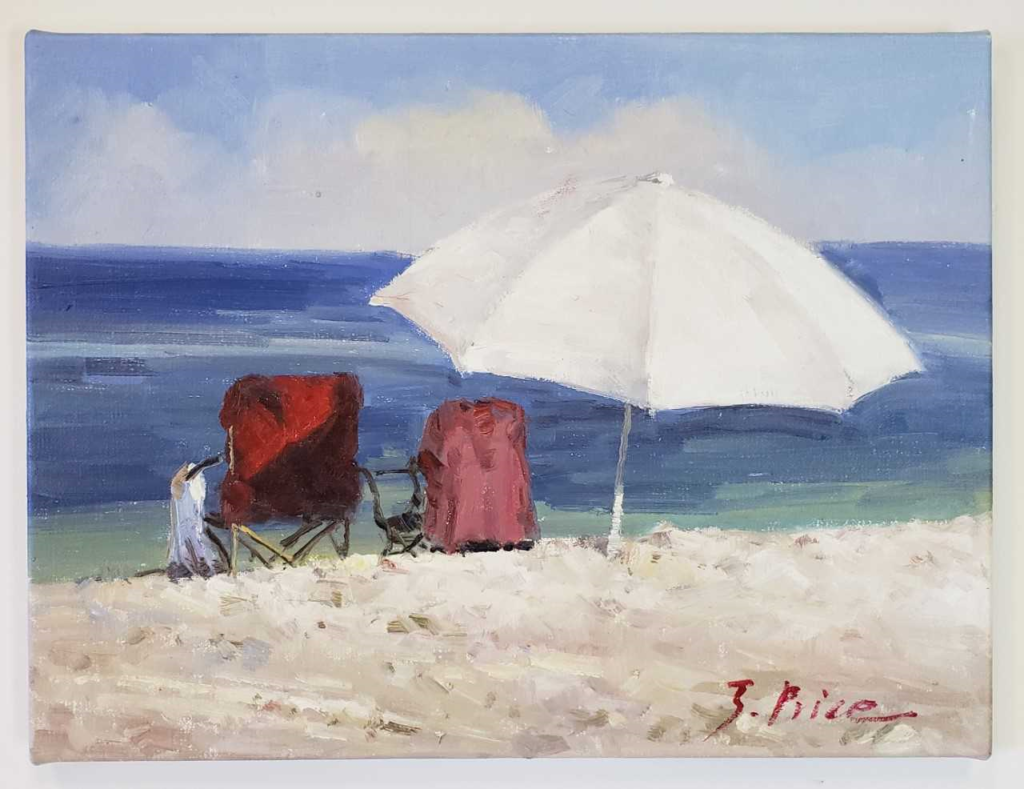 beach picture oil painting
